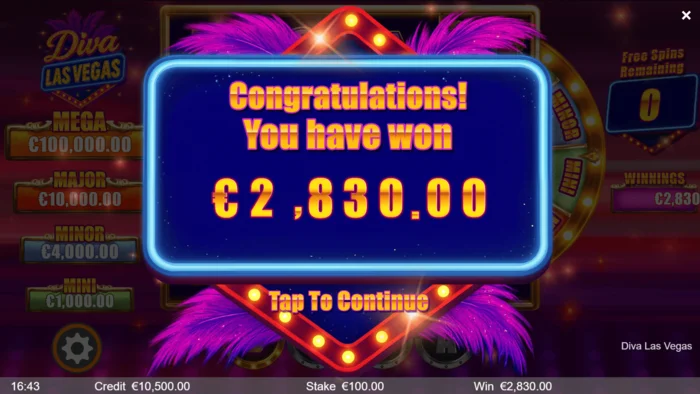 Diva Las Vegas - puntuación final de la sesión